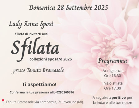 Sfilata collezioni sposa/o 2026