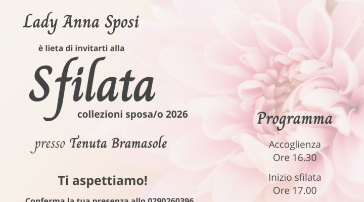 Sfilata collezioni sposa/o 2026